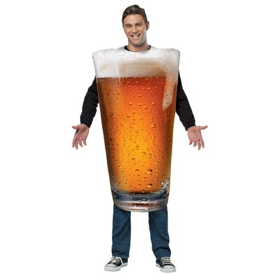 Adult Beer Pint Glass Costume (One Size)