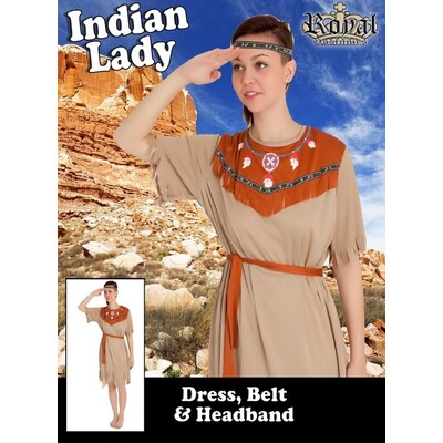 Adult Indian Lady Costume (Small, 8-10)