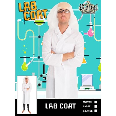 Adult Lab Coat Costume (X Large) Pk 1 (LAB COAT ONLY)