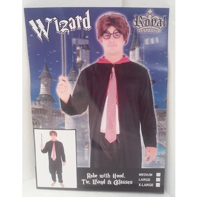 Adult Wizard Robe Costume with Hood (Large) Pk 1