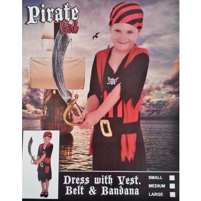 Child Pirate Girl Costume (Large, 8-10 Years) Pk 1