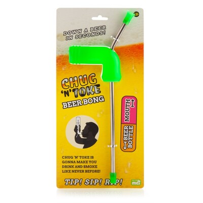 Green Chug N Toke Drinking Beer Bong Pk 1