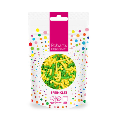Green & Gold Aussie Mix Edible Cake Sprinkles 80g