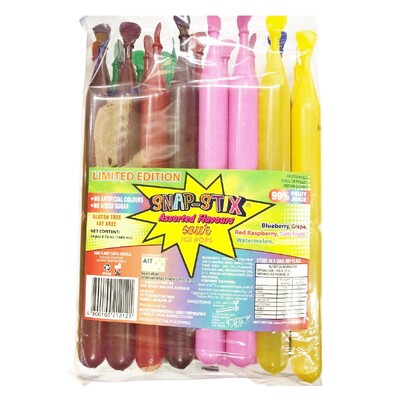 Snap Stix Sour Assorted Ice Pops 70ml Pk 24