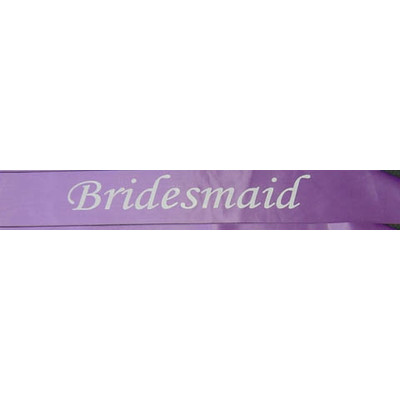 Bridesmaid Purple Satin Sash Pk 1
