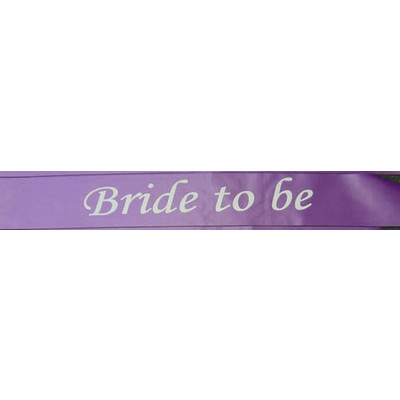 Bride To Be Purple Satin Sash Pk 1