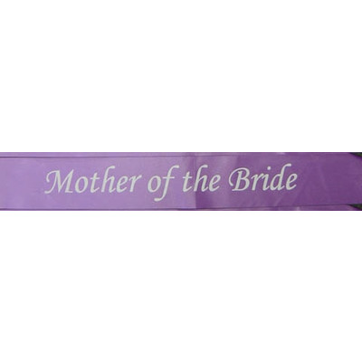 Mother of Bride Purple Satin Sash Pk 1 