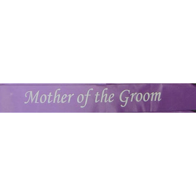 Mother of the Groom Purple Satin Sash Pk 1