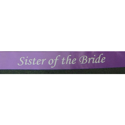 Sister of the Bride Purple Satin Sash Pk 1
