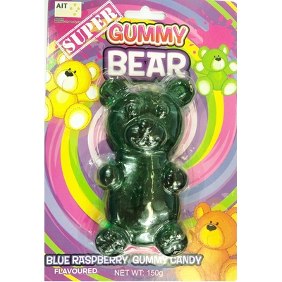 Super Blue Rasberry Flavour Gummy Gummi Bear 150g (Pk 1)