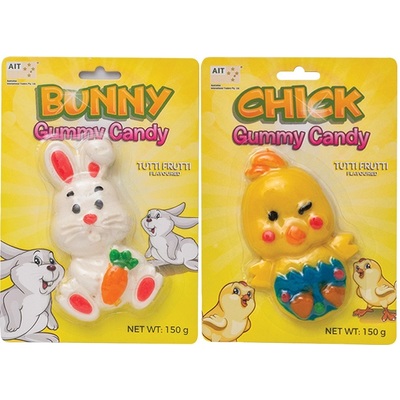 Gummy Gummi Candy Assorted Easter Chick or Bunny 150g (Pk 2)
