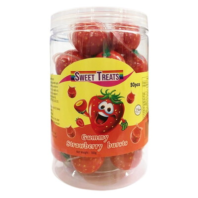 Gummy Strawberry Bursts Lollies 300g