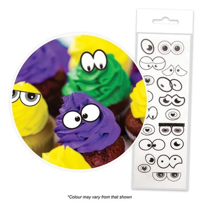 Edible Mixed Eyes Wafer Cake Toppers (Pk 16)