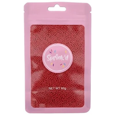 Edible Red Sugar Balls 2mm Cake Sprinkles 60g