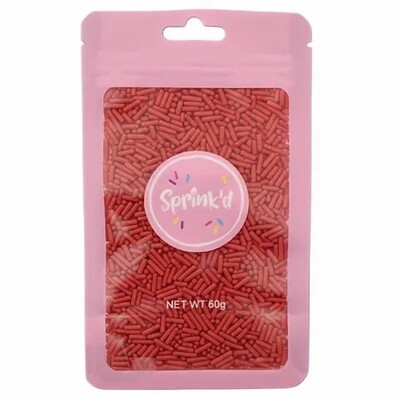Sprink'd Red Jimmies Edible Cake Sprinkles 60g