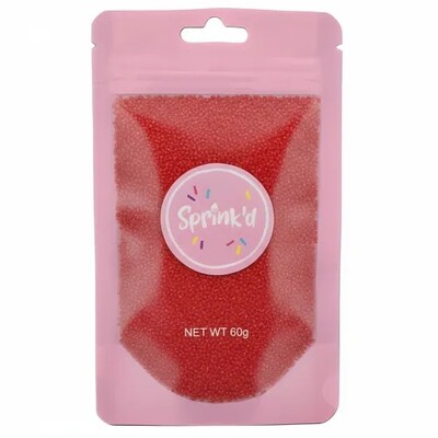 Sprink'd Red Sanding Sugar 60g | Edible Cake Decorating Sugar Sprinkles