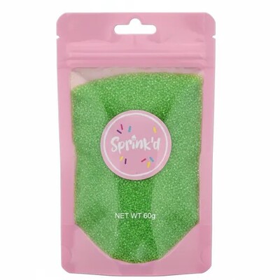 Sprink'd Green Sanding Sugar 60g | Edible Cake Decorating Sugar Sprinkles