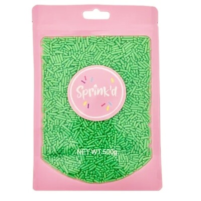 Sprink'd Green Jimmies Edible Cake Sprinkles 500g