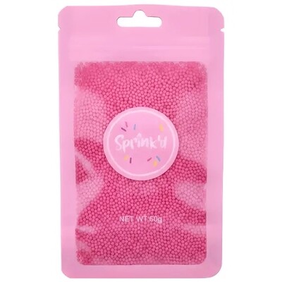 Edible Bright Pink Sugar Balls 2mm Cake Sprinkles 60g
