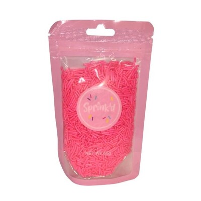 Sprink'd Bright Pink Jimmies Edible Cake Sprinkles 60g