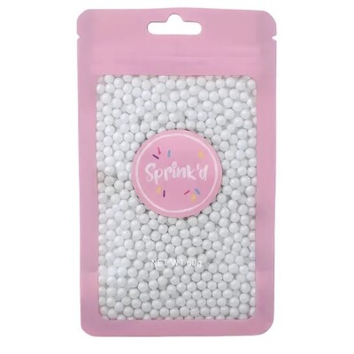Edible White Sugar Balls Pearls 4mm Cake Sprinkles 60g