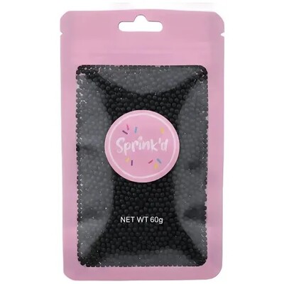 Edible Black Sugar Balls 2mm Cake Sprinkles 60g