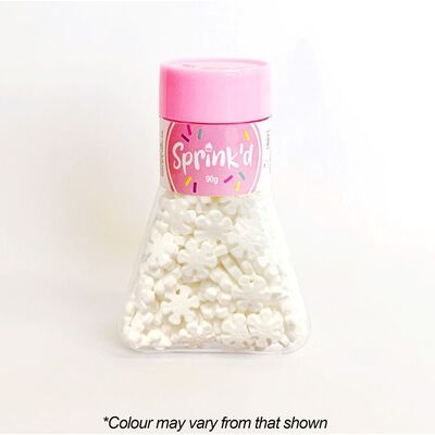 Edible White Snowflakes Cake Sprinkles 12mm (90g)