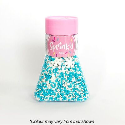 Edible Blue White Snowflakes 100 & 1000s Cake Sprinkles 130g