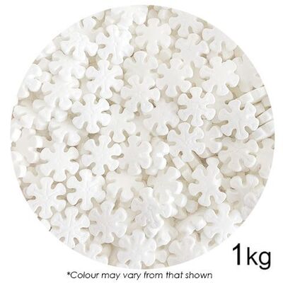 Edible White Snowflakes Cake Sprinkles 12mm (1kg)