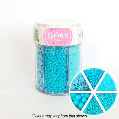 Pastel Blue Mixed Cake Sprinkles 6 Styles (200g)