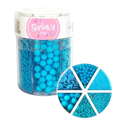 Bright Blue Edible Cake Sprinkles 6 Styles 200g