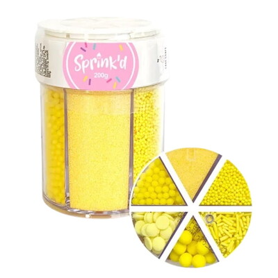 Yellow Edible Cake Sprinkles 6 Styles 200g
