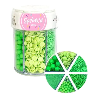 Green Edible Cake Sprinkles 6 Styles 200g