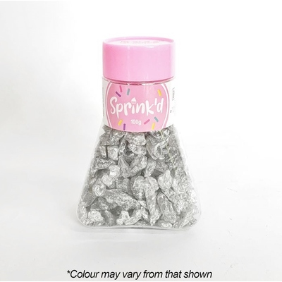 Edible Silver Shimmer Geode Rocks Cake Decoration Sprinkles 100g