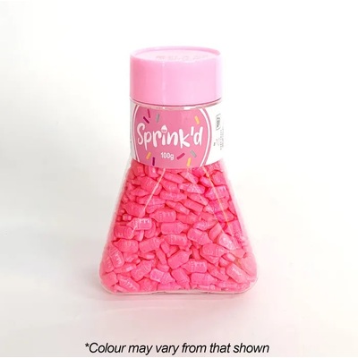 Edible Pink Baby Bottle Cake Sprinkles (100g)
