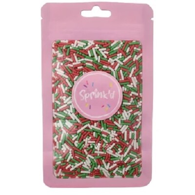 Sprink'd Christmas Jimmies Edible Cake Sprinkles 60g