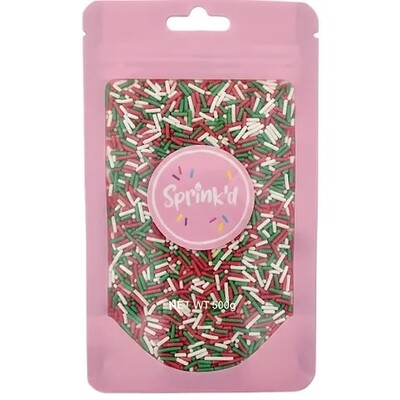 Sprink'd Christmas Jimmies Edible Cake Sprinkles 500g