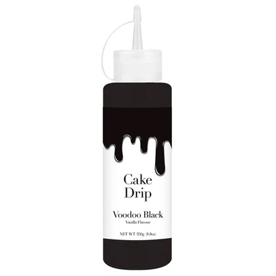 Cake Decorating Voodoo Black Cake Drip Vanilla Flavour 250g Pk 1