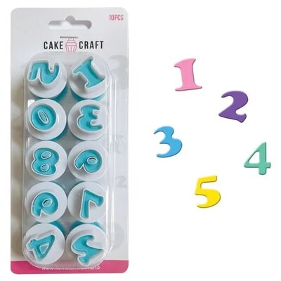 Mini Numbers Ejector Cookie Fondant Cutters Set Pk 10