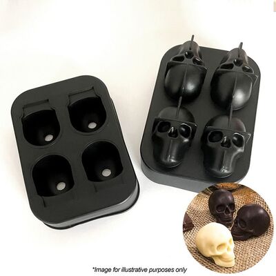 Silicone Small Skull Chocolate Mould (4 Cavities)