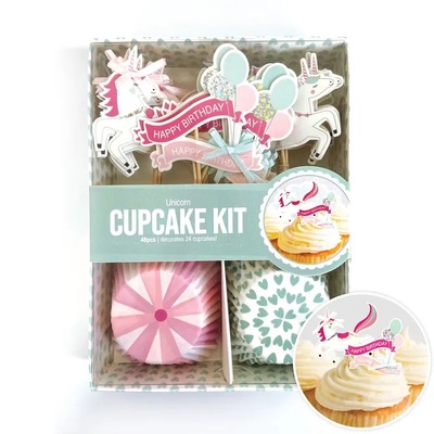 Unicorn Cupcake Cases & Picks Decorating Kit (48 Pieces)