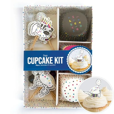 Dogs Cupcake Cases & Picks Decorating Kit (48 Pieces)
