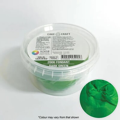 Cake Craft Dark Green Fondant Icing 200g