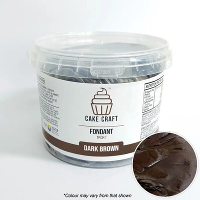 Cake Craft Dark Brown Fondant Icing 1kg | No Allergens | Halal
