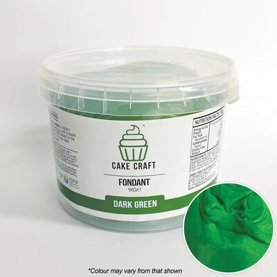 Cake Craft Dark Green Fondant Icing 1kg | No Allergens | Halal