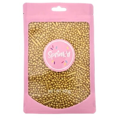Sprink'd Metallic Gold Mix Edible Cake Sprinkles 500g
