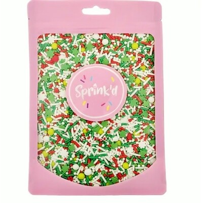 Sprink'd Christmas Jolly Medley Edible Cake Sprinkles 500g