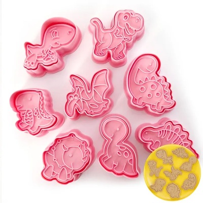 Dinosaur Shapes Cookie Cutter Stamper Set (Pk 8)