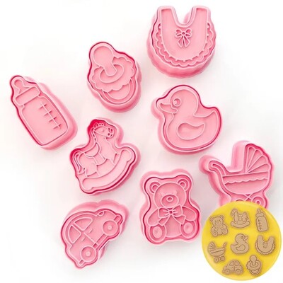 Baby Cookie Cutter Stamper Set Pk 8