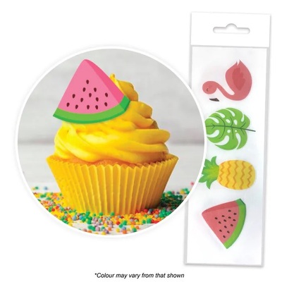 Edible Tropical Wafer Cake Toppers (Pk 16)